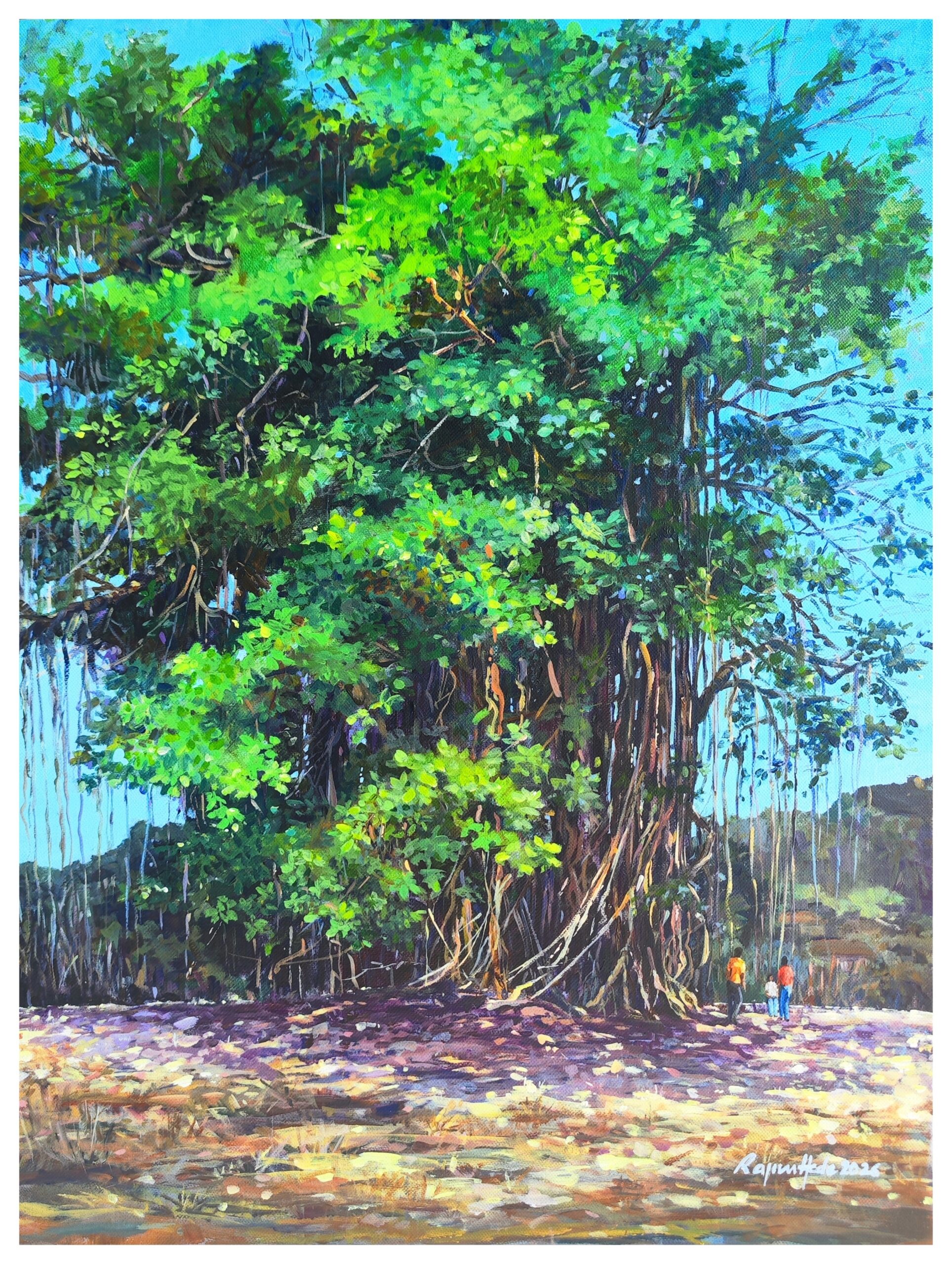 Click to zoom in and see brushstroke detail The Banyan Tree (original)