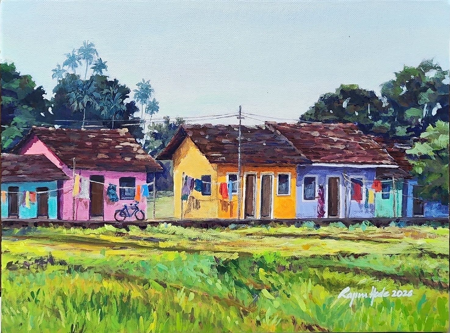Click to zoom in and see brushstroke detail Pedda Bandh (original)