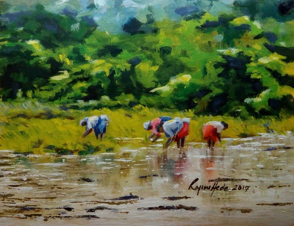 Click to zoom in and see brushstroke detail Field Work (original)