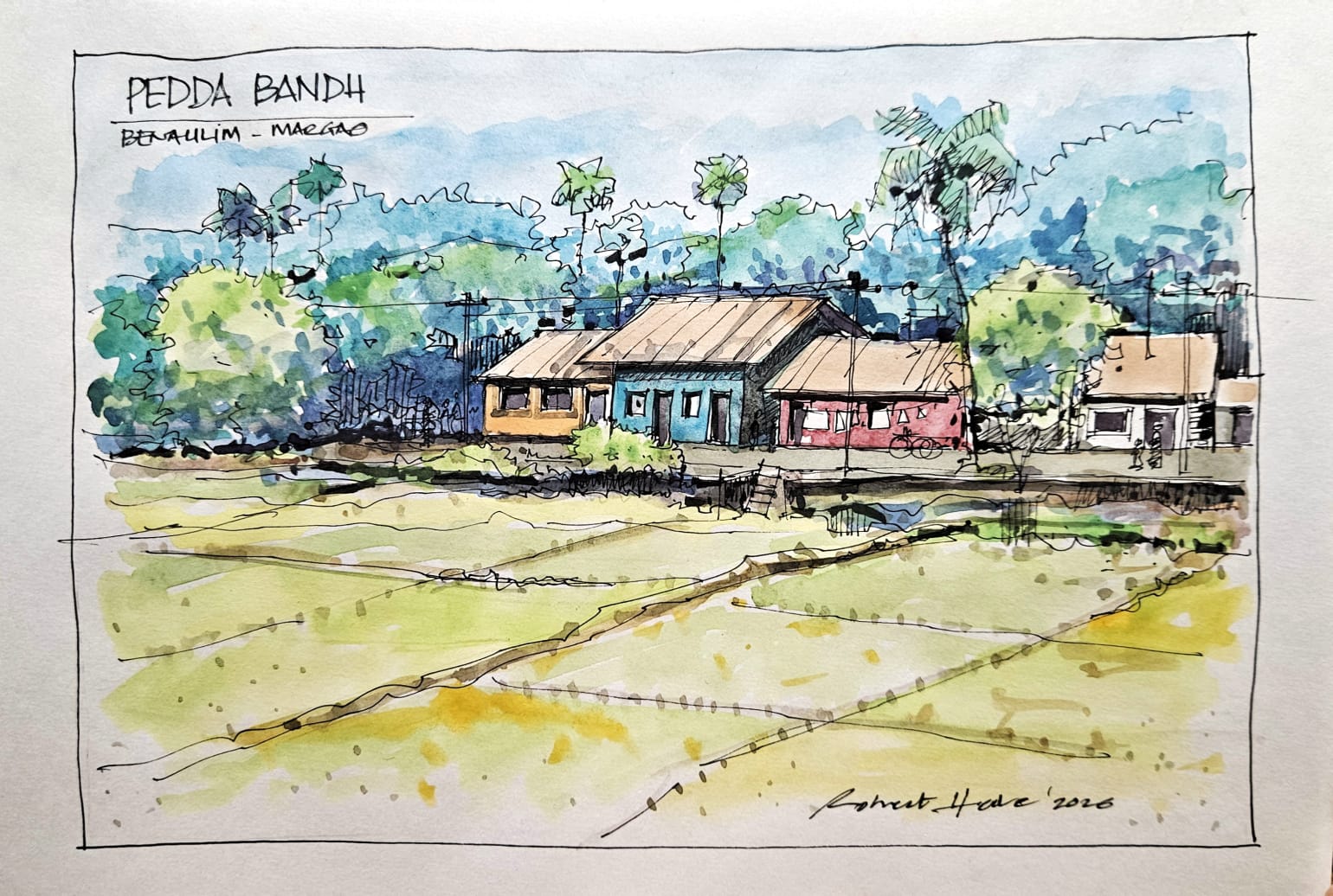 Click to zoom in and see brushstroke detail Pedda Bandh (original)