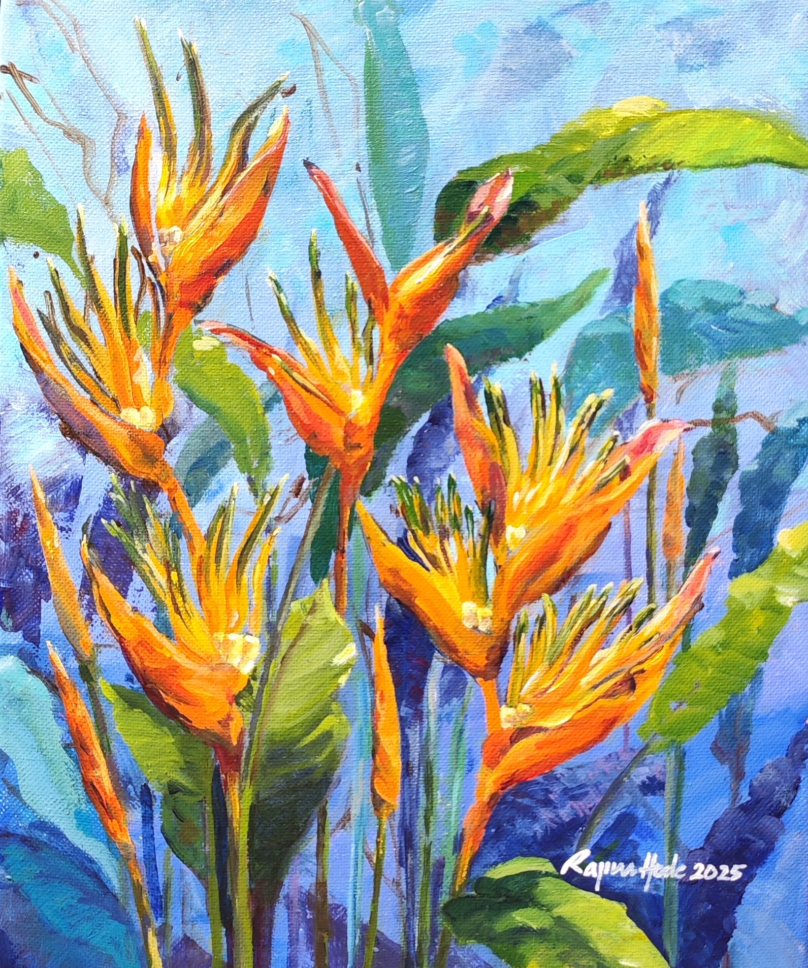Click to zoom in and see brushstroke detail Heliconia (original)