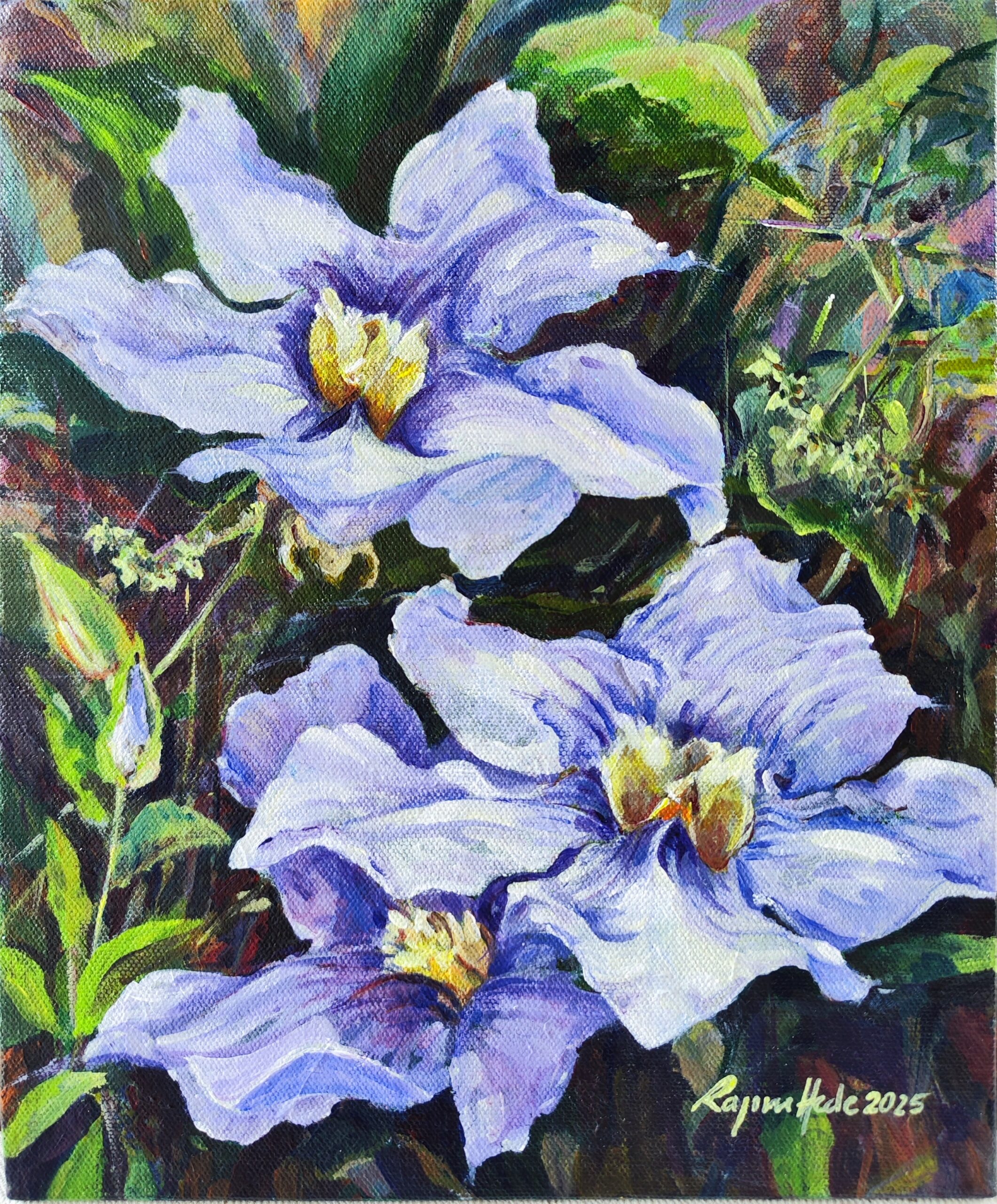 Click to zoom in and see brushstroke detail Bengal Clockvine (original)